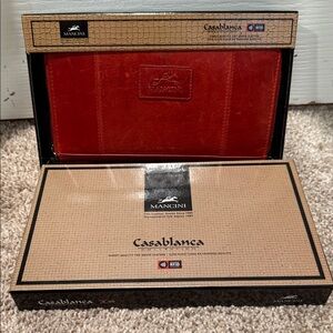 NWT Red Leather Key & Card Holder